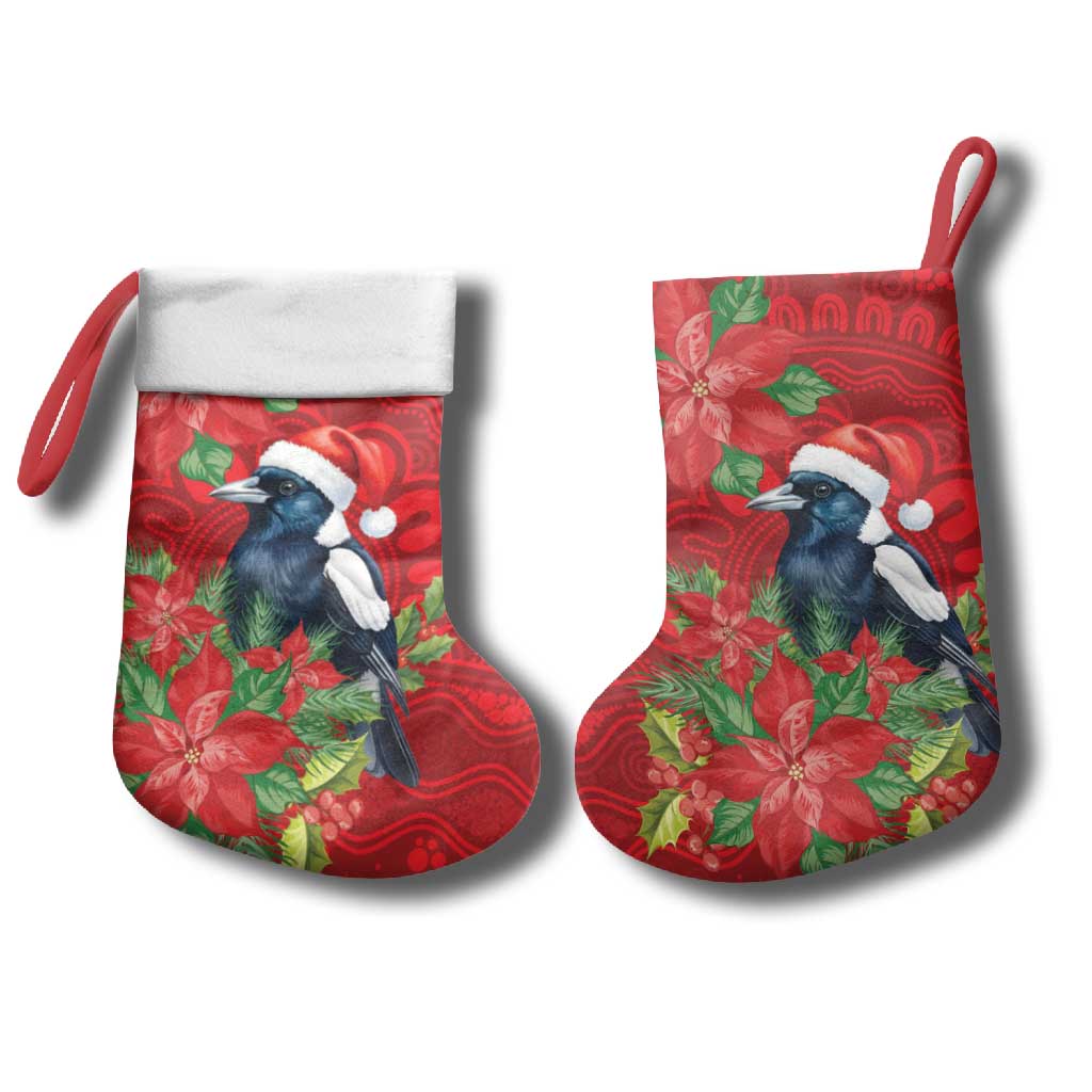 Australian Magpie Christmas Stocking Aboriginal Inspired Christmas - Aussie Hoodie