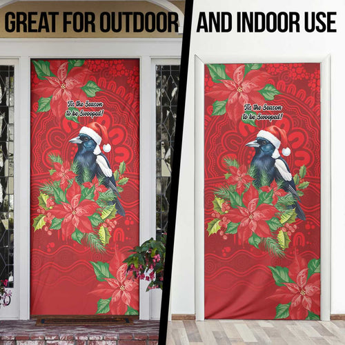 Australian Magpie Door Cover Aboriginal Inspired Christmas - Aussie Hoodie