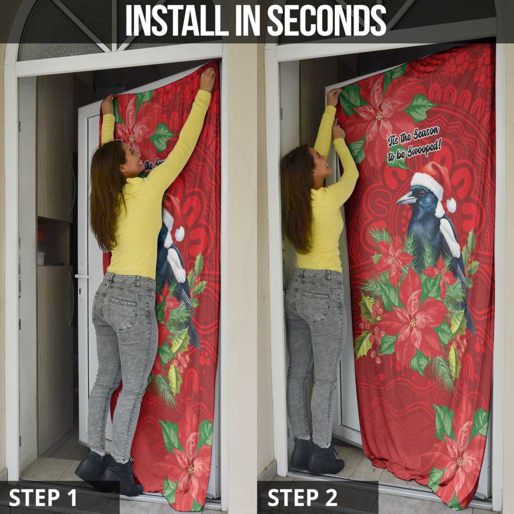 Australian Magpie Door Cover Aboriginal Inspired Christmas - Aussie Hoodie