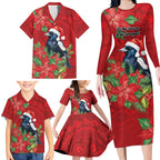 Australian Magpie Family Matching Long Sleeve Bodycon Dress and Hawaiian Shirt Aboriginal Inspired Christmas - Aussie Hoodie