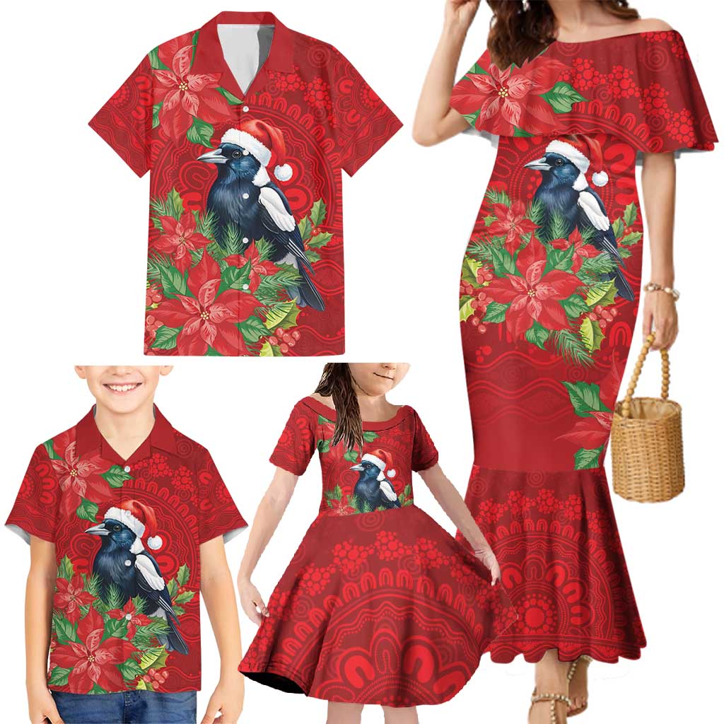 Australian Magpie Family Matching Mermaid Dress and Hawaiian Shirt Aboriginal Inspired Christmas - Aussie Hoodie