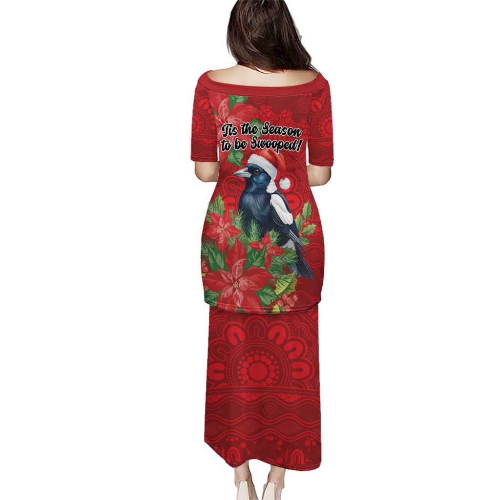 Australian Magpie Family Matching Puletasi and Hawaiian Shirt Aboriginal Inspired Christmas - Aussie Hoodie