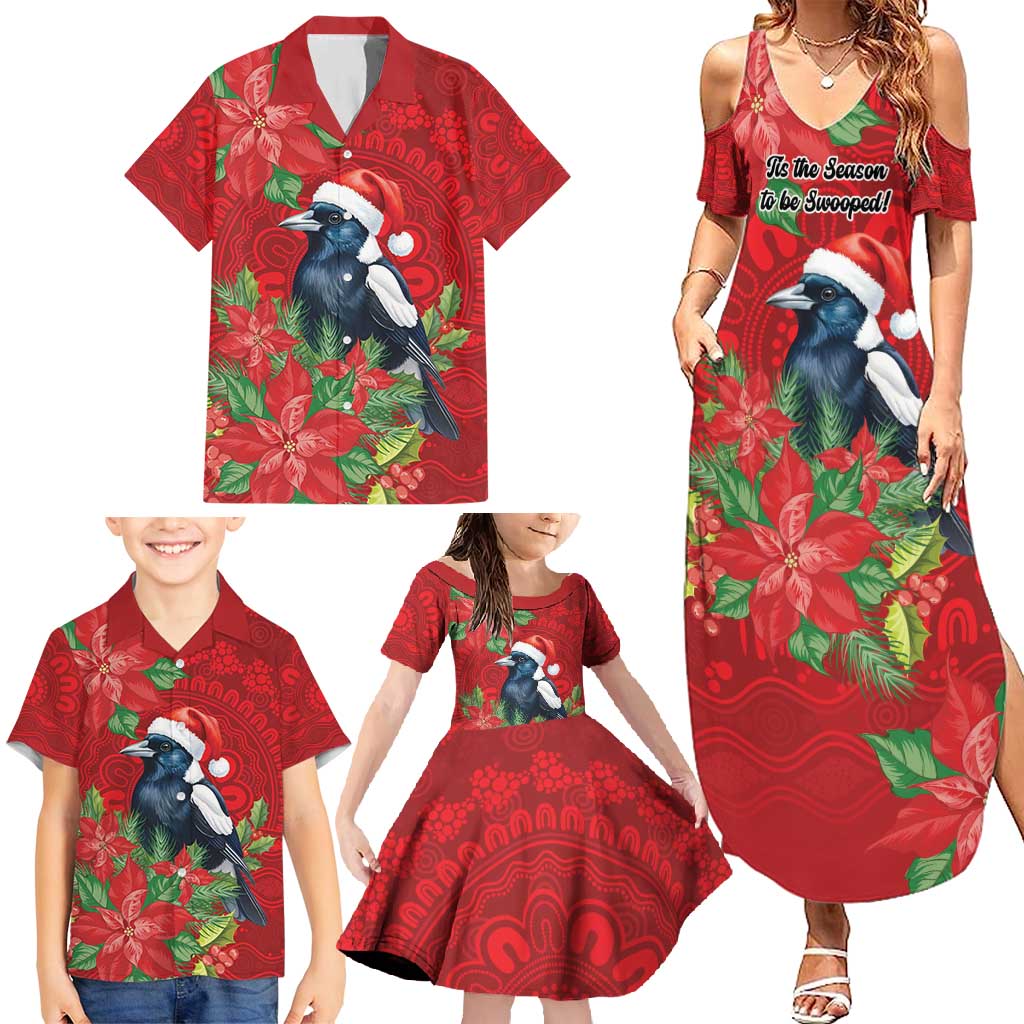 Australian Magpie Family Matching Summer Maxi Dress and Hawaiian Shirt Aboriginal Inspired Christmas - Aussie Hoodie