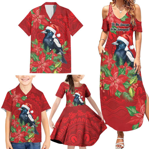 Australian Magpie Family Matching Summer Maxi Dress and Hawaiian Shirt Aboriginal Inspired Christmas - Aussie Hoodie