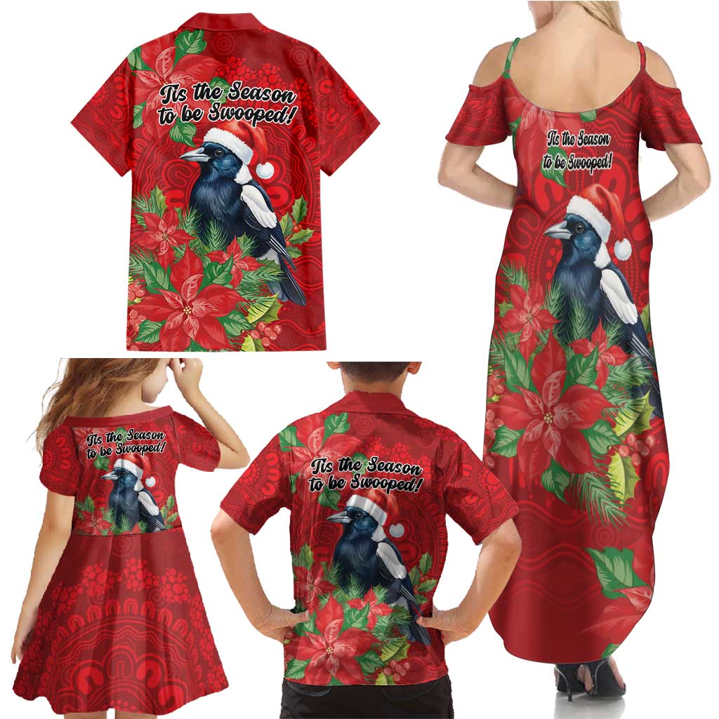 Australian Magpie Family Matching Summer Maxi Dress and Hawaiian Shirt Aboriginal Inspired Christmas - Aussie Hoodie