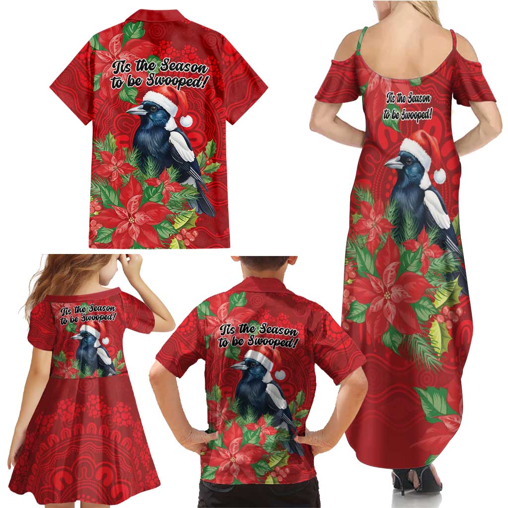 Australian Magpie Family Matching Summer Maxi Dress and Hawaiian Shirt Aboriginal Inspired Christmas - Aussie Hoodie