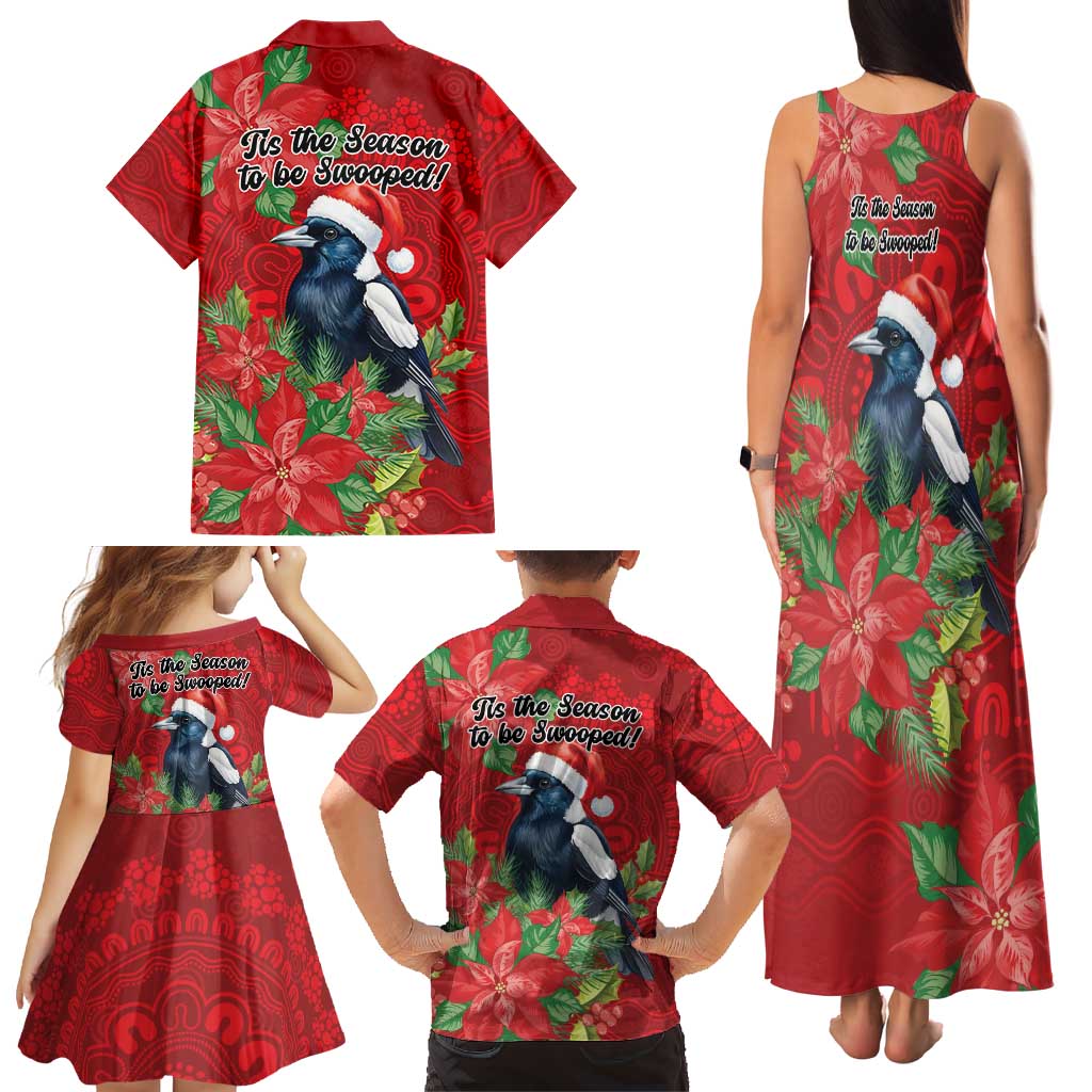 Australian Magpie Family Matching Tank Maxi Dress and Hawaiian Shirt Aboriginal Inspired Christmas - Aussie Hoodie