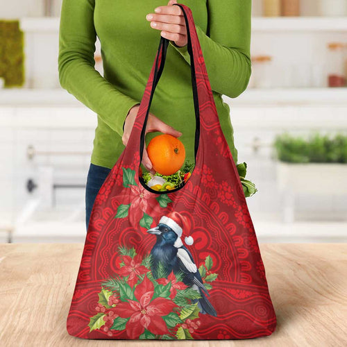 Australian Magpie Grocery Bag Aboriginal Inspired Christmas - Aussie Hoodie