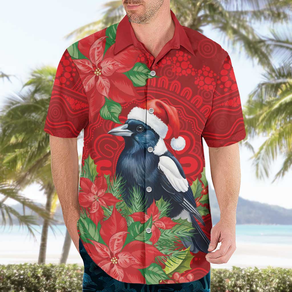 Australian Magpie Hawaiian Shirt Aboriginal Inspired Christmas - Aussie Hoodie