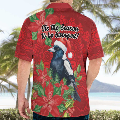 Australian Magpie Hawaiian Shirt Aboriginal Inspired Christmas - Aussie Hoodie