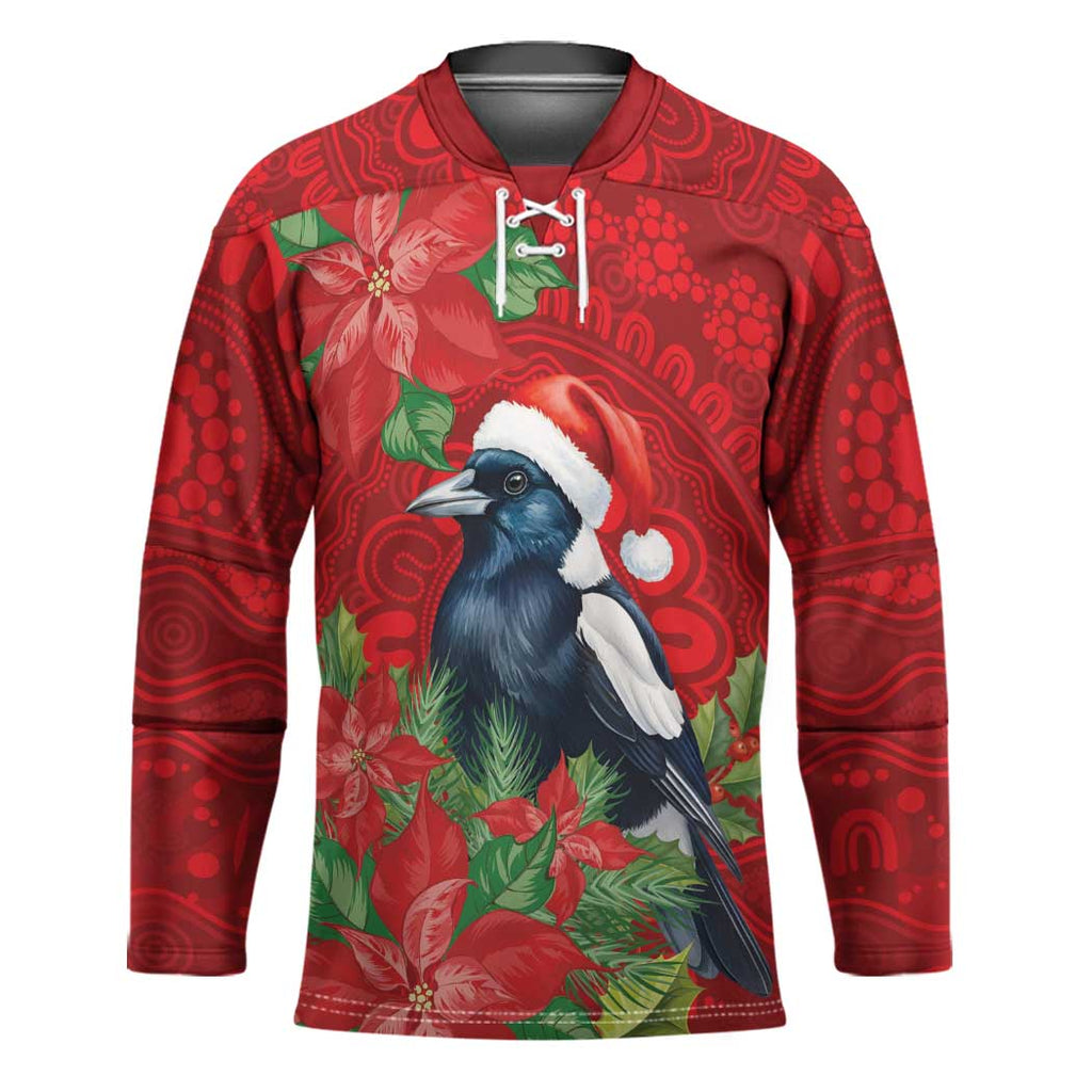 Australian Magpie Hockey Jersey Aboriginal Inspired Christmas - Aussie Hoodie