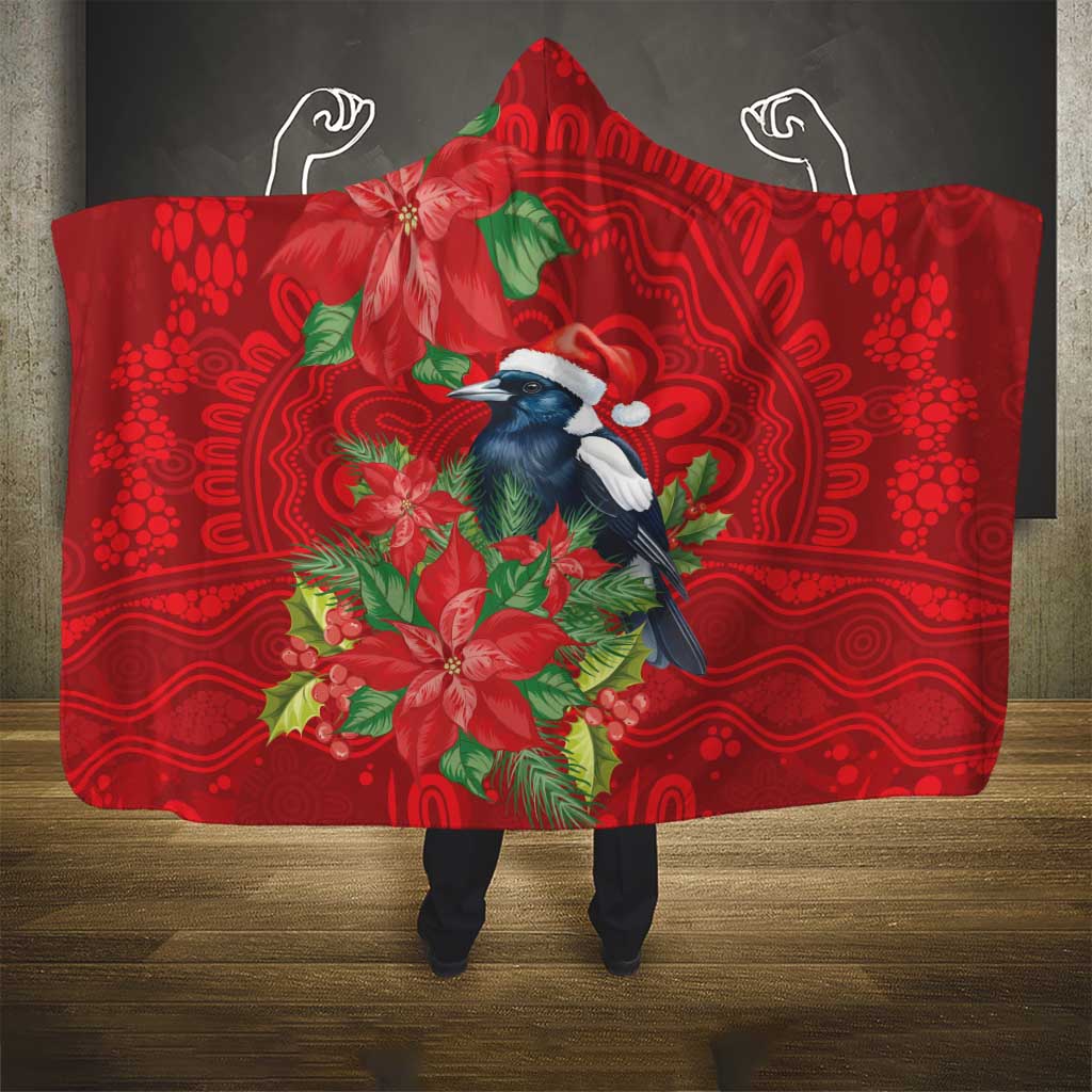 Australian Magpie Hooded Blanket Aboriginal Inspired Christmas - Aussie Hoodie