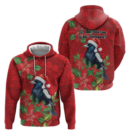 Australian Magpie Hoodie Aboriginal Inspired Christmas - Aussie Hoodie