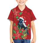 Australian Magpie Kid Hawaiian Shirt Aboriginal Inspired Christmas - Aussie Hoodie