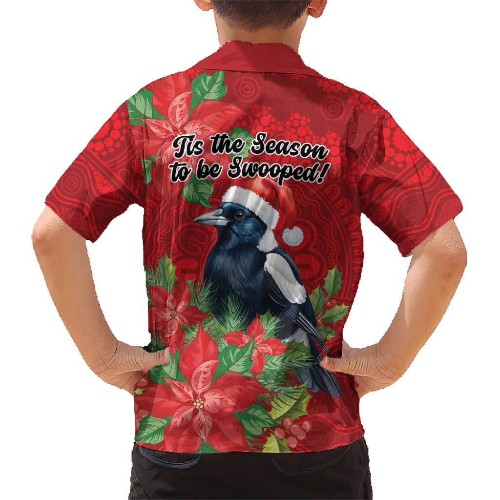 Australian Magpie Kid Hawaiian Shirt Aboriginal Inspired Christmas - Aussie Hoodie