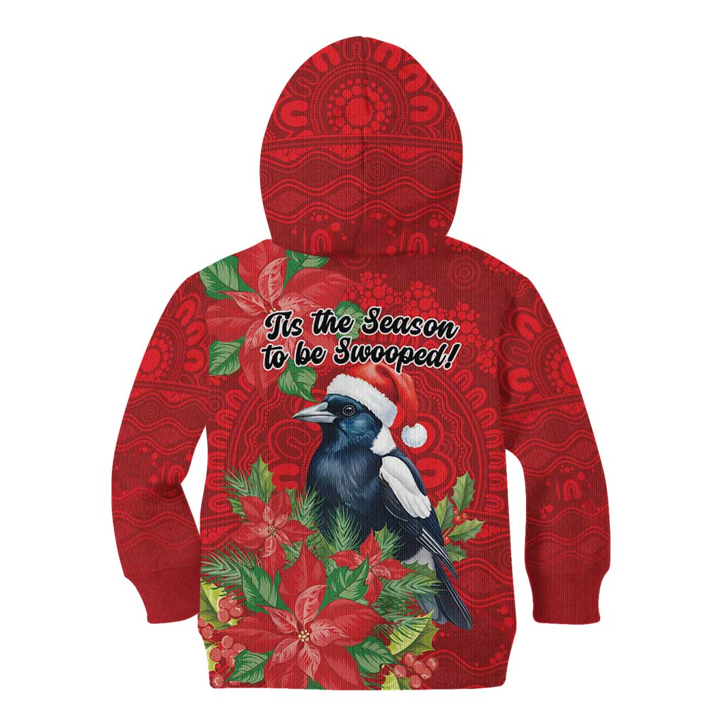 Australian Magpie Kid Hoodie Aboriginal Inspired Christmas - Aussie Hoodie