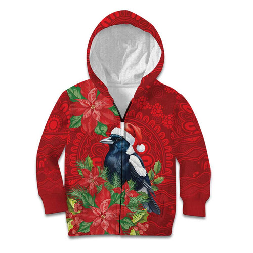 Australian Magpie Kid Hoodie Aboriginal Inspired Christmas - Aussie Hoodie