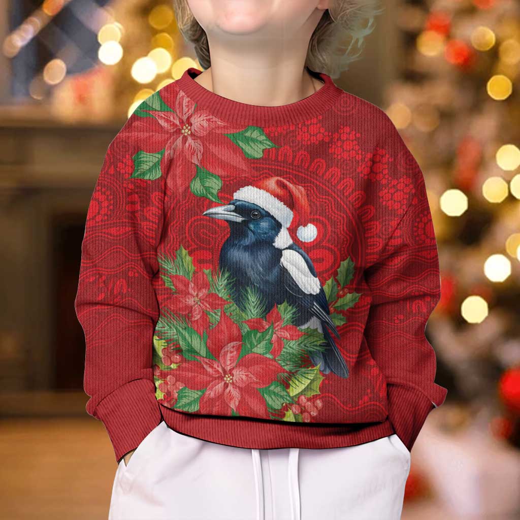 Australian Magpie Kid Ugly Christmas Sweater Aboriginal Inspired Christmas - Aussie Hoodie