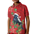 Australian Magpie Kid Polo Shirt Aboriginal Inspired Christmas - Aussie Hoodie