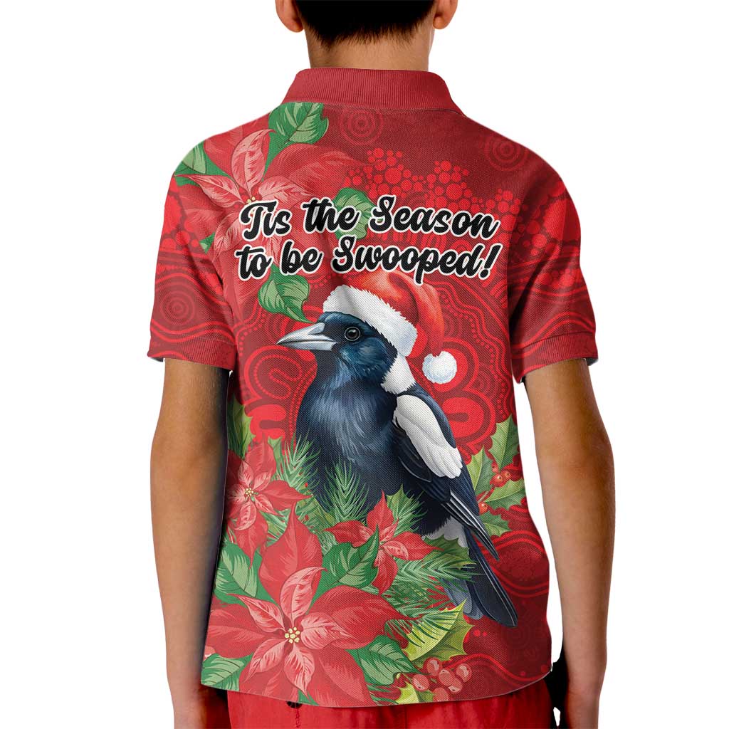 Australian Magpie Kid Polo Shirt Aboriginal Inspired Christmas - Aussie Hoodie