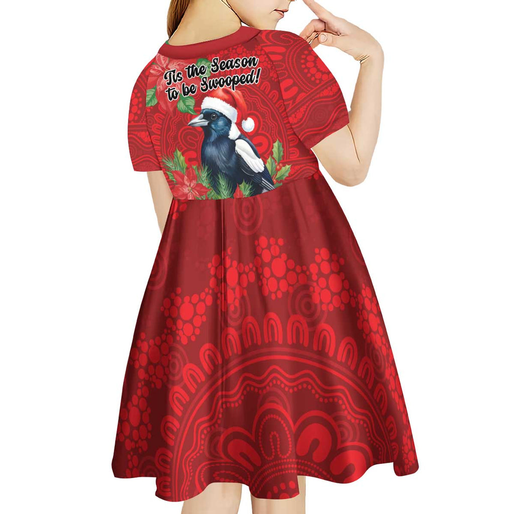 Australian Magpie Kid Short Sleeve Dress Aboriginal Inspired Christmas - Aussie Hoodie