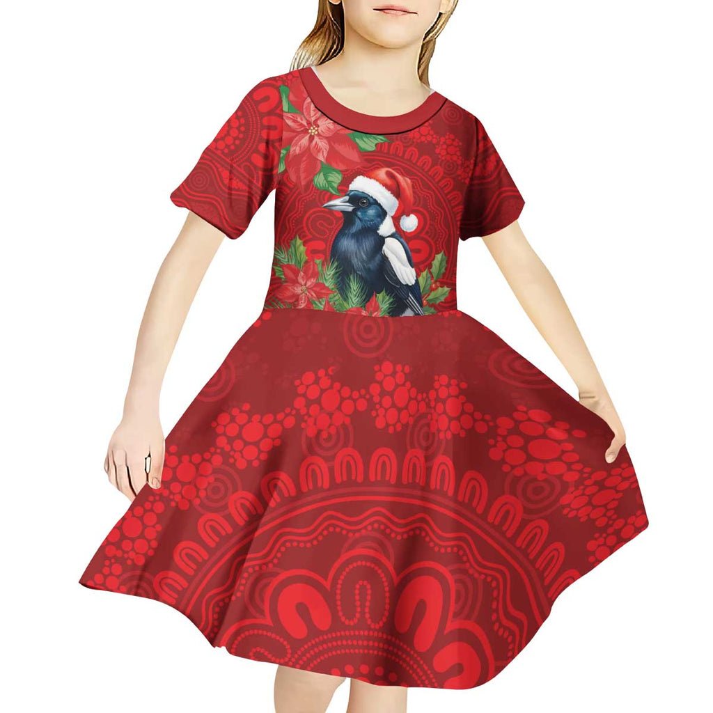 Australian Magpie Kid Short Sleeve Dress Aboriginal Inspired Christmas - Aussie Hoodie