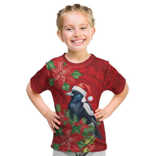 Australian Magpie Kid T Shirt Aboriginal Inspired Christmas - Aussie Hoodie