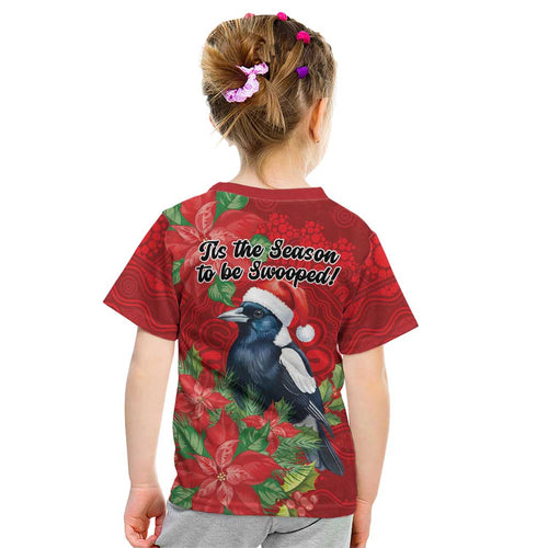 Australian Magpie Kid T Shirt Aboriginal Inspired Christmas - Aussie Hoodie