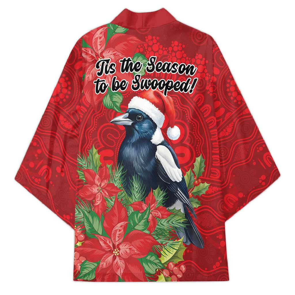 Australian Magpie Kimono Aboriginal Inspired Christmas - Aussie Hoodie