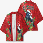 Australian Magpie Kimono Aboriginal Inspired Christmas - Aussie Hoodie