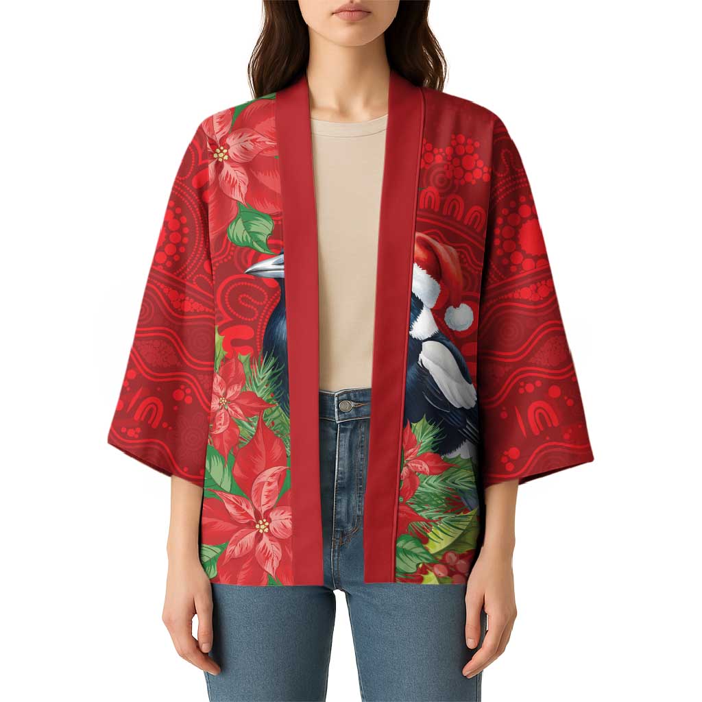 Australian Magpie Kimono Aboriginal Inspired Christmas - Aussie Hoodie