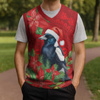 Australian Magpie Christmas Knitted V-Neck Vest Aboriginal Inspired Christmas - Aussie Hoodie
