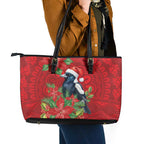 Australian Magpie Leather Tote Bag Aboriginal Inspired Christmas - Aussie Hoodie