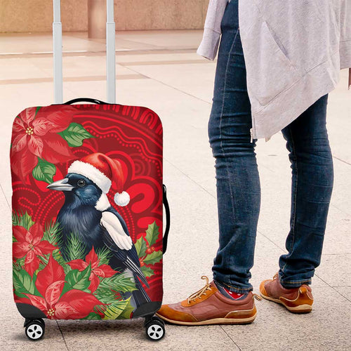 Australian Magpie Luggage Cover Aboriginal Inspired Christmas - Aussie Hoodie