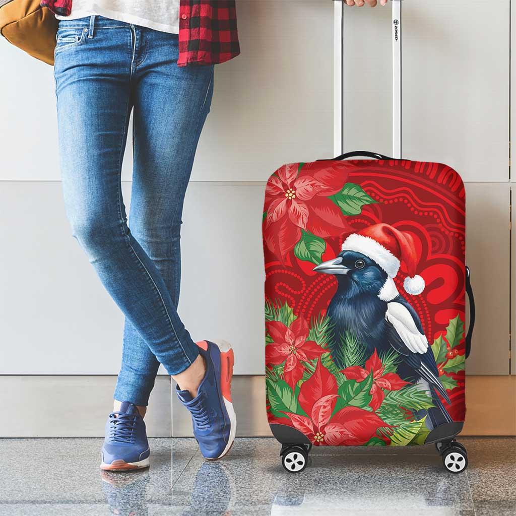 Australian Magpie Luggage Cover Aboriginal Inspired Christmas - Aussie Hoodie