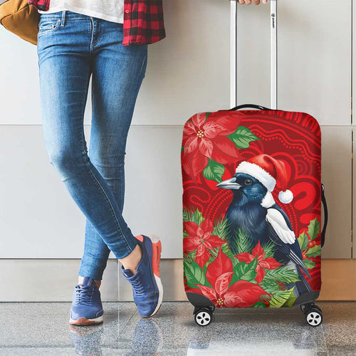 Australian Magpie Luggage Cover Aboriginal Inspired Christmas - Aussie Hoodie