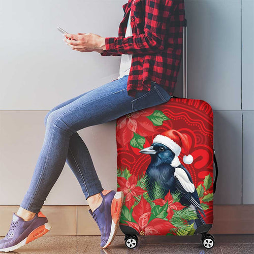Australian Magpie Luggage Cover Aboriginal Inspired Christmas - Aussie Hoodie