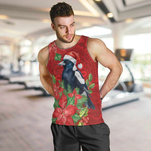 Australian Magpie Men Tank Top Aboriginal Inspired Christmas - Aussie Hoodie