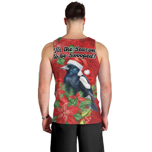 Australian Magpie Men Tank Top Aboriginal Inspired Christmas - Aussie Hoodie