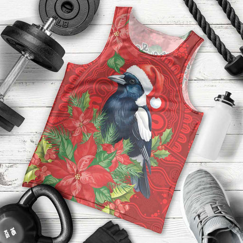 Australian Magpie Men Tank Top Aboriginal Inspired Christmas - Aussie Hoodie