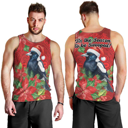 Australian Magpie Men Tank Top Aboriginal Inspired Christmas - Aussie Hoodie