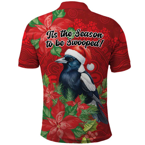 Australian Magpie Polo Shirt Aboriginal Inspired Christmas - Aussie Hoodie