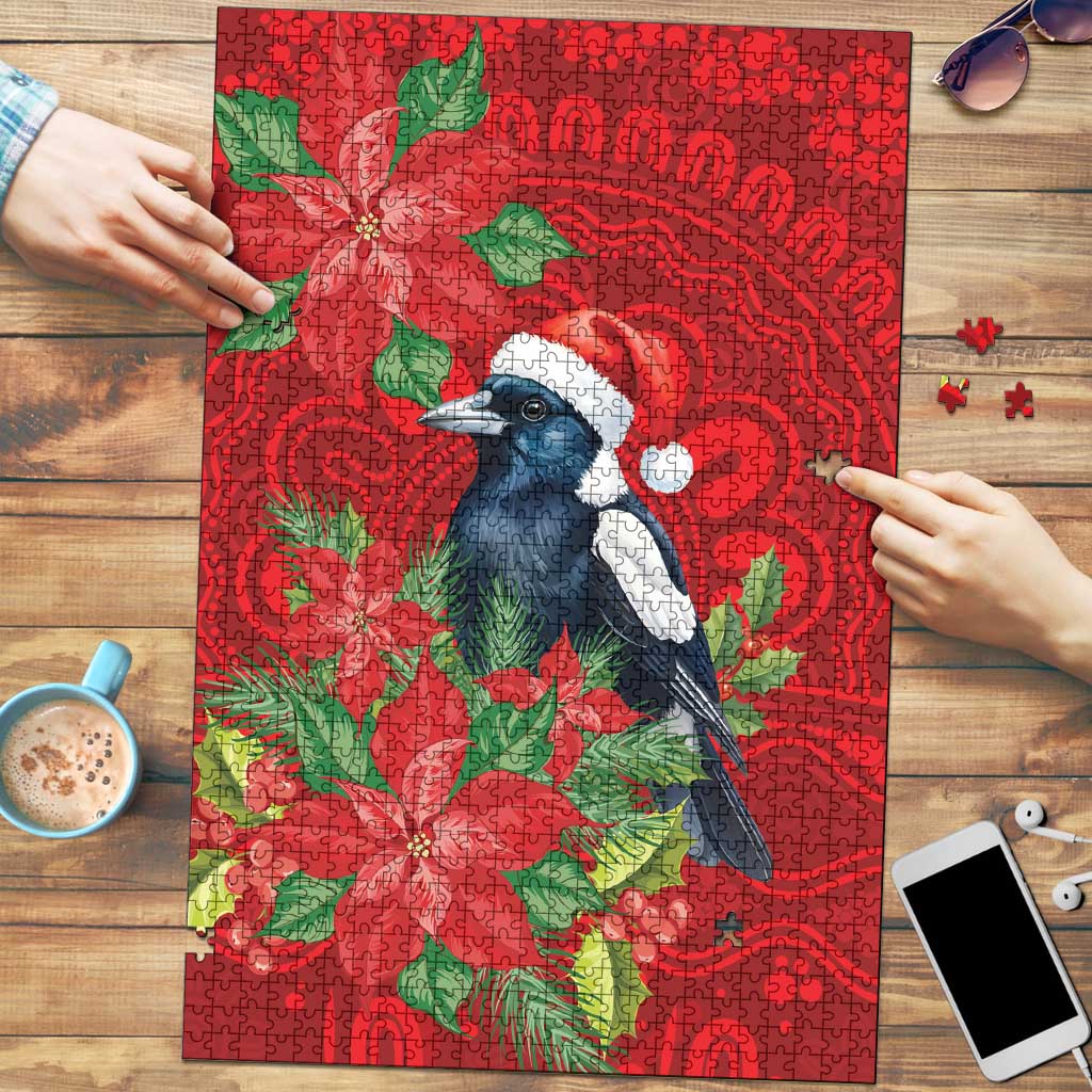 Australian Magpie Puzzle Aboriginal Inspired Christmas - Aussie Hoodie