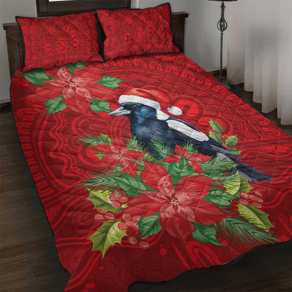 Australian Magpie Quilt Bed Set Aboriginal Inspired Christmas - Aussie Hoodie