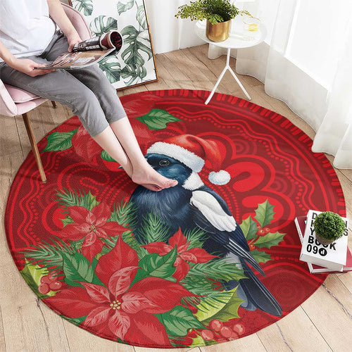 Australian Magpie Round Carpet Aboriginal Inspired Christmas - Aussie Hoodie