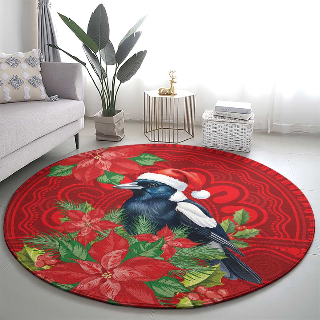 Australian Magpie Round Carpet Aboriginal Inspired Christmas - Aussie Hoodie