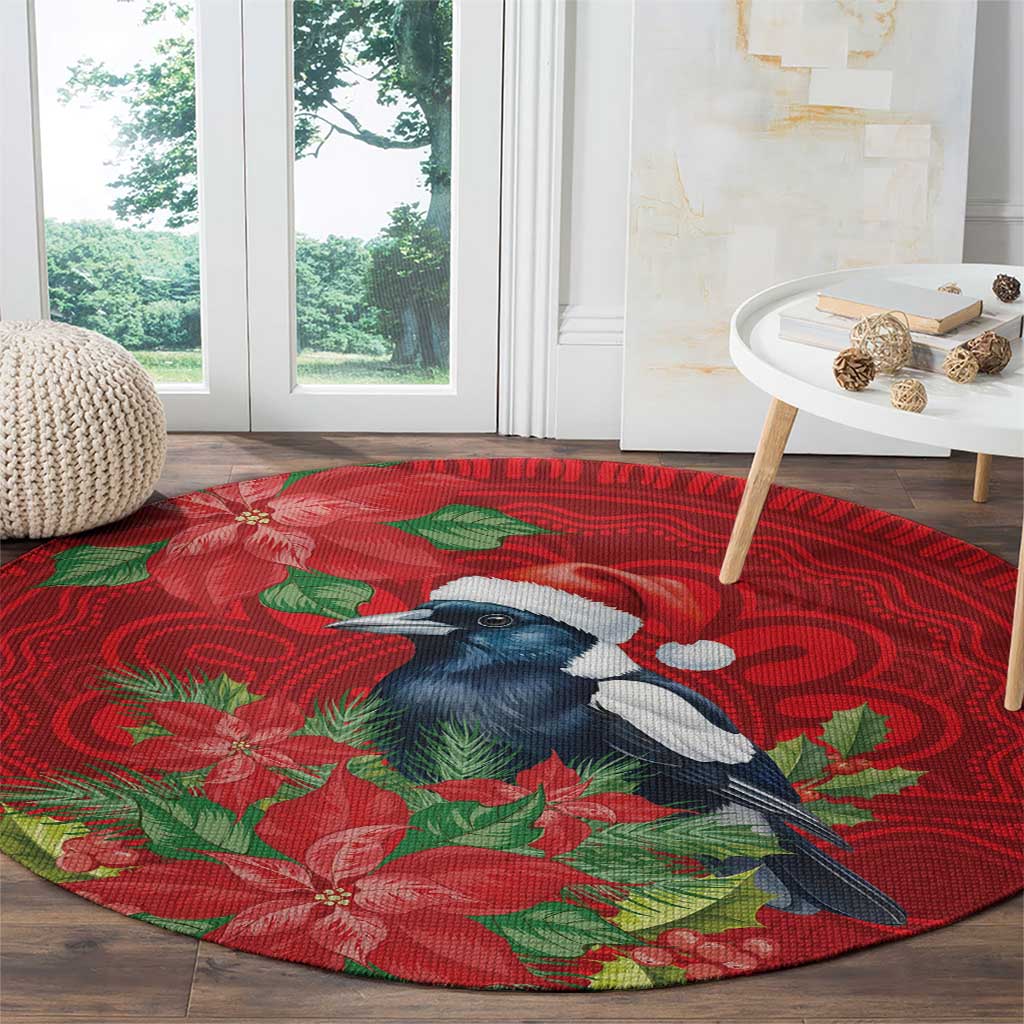 Australian Magpie Round Carpet Aboriginal Inspired Christmas - Aussie Hoodie