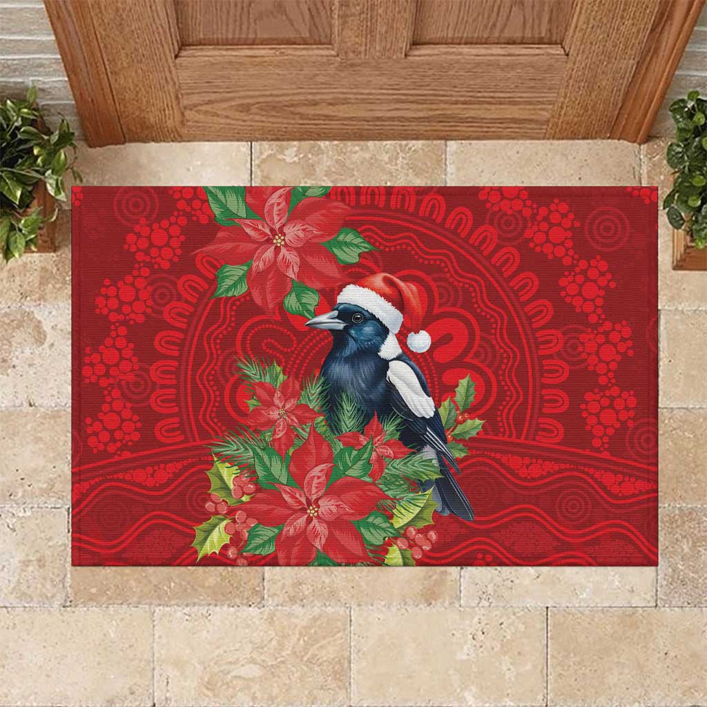 Australian Magpie Rubber Doormat Aboriginal Inspired Christmas - Aussie Hoodie