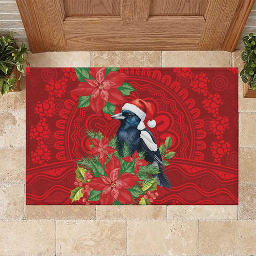 Australian Magpie Rubber Doormat Aboriginal Inspired Christmas - Aussie Hoodie