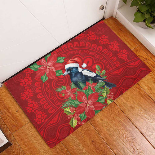 Australian Magpie Rubber Doormat Aboriginal Inspired Christmas - Aussie Hoodie
